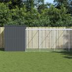 vidaXL Hondenhok met ren 214x865x181 cm gegalvaniseerd staal, Dieren en Toebehoren, Hondenhokken, Verzenden, Nieuw