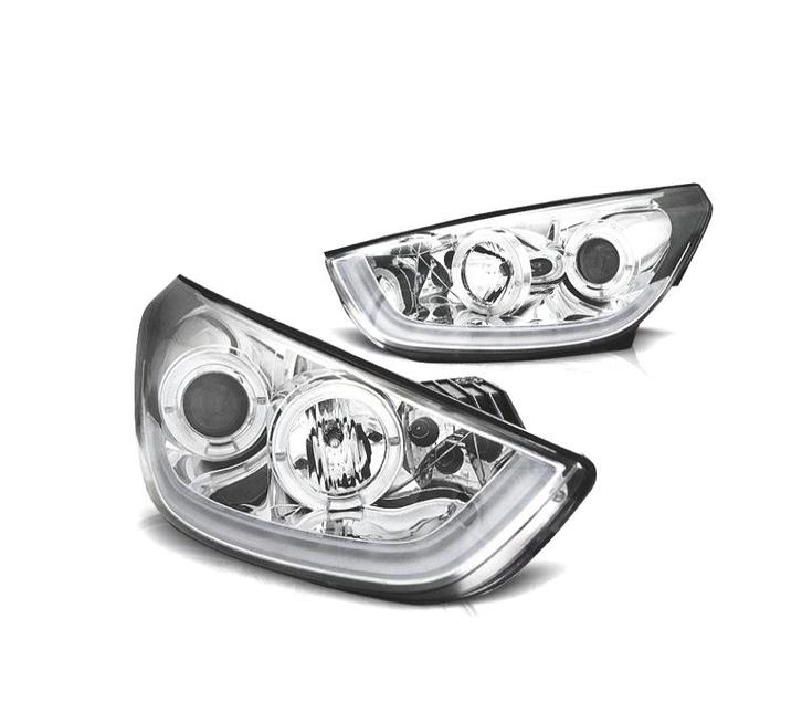 PHARES POUR HYUNDAI IX35 10-13 TUBE LIGHT FOND CHROMÉ, Auto-onderdelen, Verlichting, Verzenden