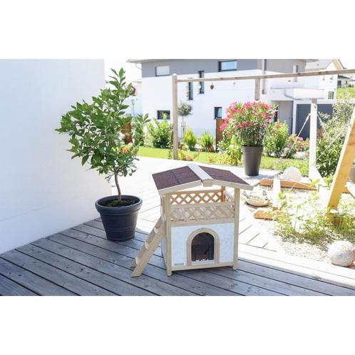 Kattenhuis tyrol alpin 88x57x77 cm, natuur, outdoor - kerbl, Dieren en Toebehoren, Katten-accessoires, Nieuw