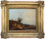 Belgische school (XIX) - Fish market on the shore