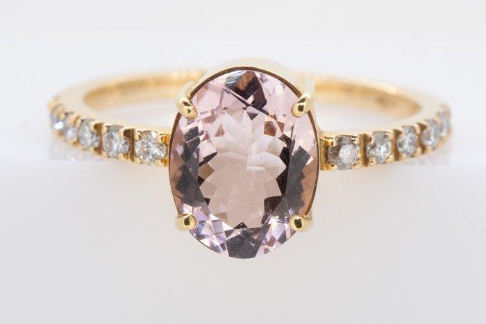 Ring - 18 karaat Roségoud - 1.66ct. tw. Morganiet - Diamant, Handtassen en Accessoires, Ringen
