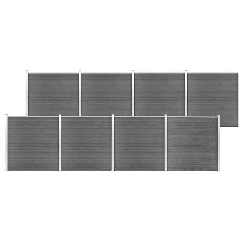 vidaXL Schutting 1391x186 cm HKC grijs, Tuin en Terras, Tuinhekken en Hekwerk, Nieuw, Verzenden