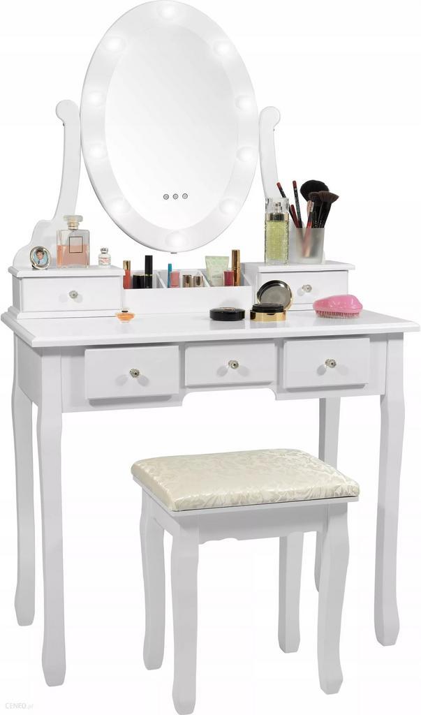 Moderne make-up kaptafel met LED-spiegel en 5 opberglades..., Huis en Inrichting, Tafels | Kaptafels, Nieuw, Hout, 100 tot 150 cm
