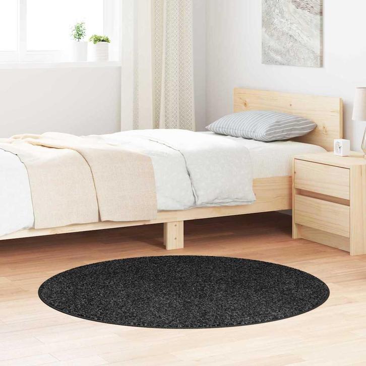 vidaXL Antislip Shaggy Tapijt Donkergrijs 120 x 120 cm PP, Huis en Inrichting, Stoffering | Tapijten en Vloerkleden, Nieuw, Verzenden