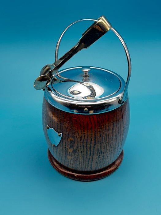 Vintage Wooden Ice Bucket / Biscuit or Tea Barrel – Made in, Antiek en Kunst, Antiek | Keukengerei