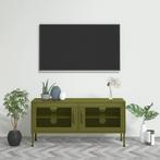 vidaXL Tv-meubel 105x35x50 cm staal olijfgroen, Verzenden, Nieuw