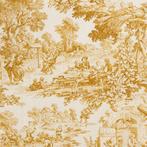 Exclusieve Toile de Jouy Oker - Meubelstof - 250 cm - 280 cm, Antiek en Kunst
