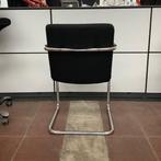 Lande vergaderstoel, met nieuwe stoffering, zwart - chroom, Huis en Inrichting, Stoelen, Gebruikt, Zwart, Eén