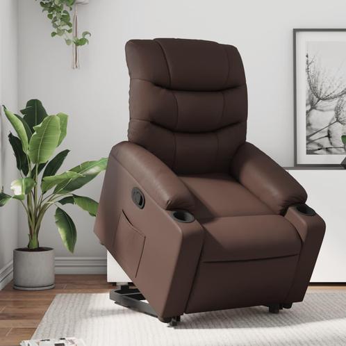 vidaXL Sta-op-fauteuil verstelbaar kunstleer bruin, Huis en Inrichting, Fauteuils, Nieuw, Verzenden