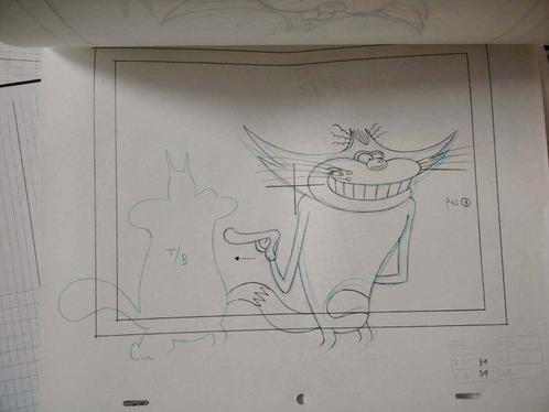 Jean Yves Raimbaud - 4 Original colour page - oggy et les, Cd's en Dvd's, Dvd's | Tekenfilms en Animatie