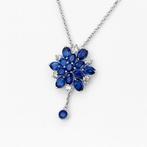 Zonder minimumprijs - Halsketting Verguld Saffier - Topaas -, Nieuw