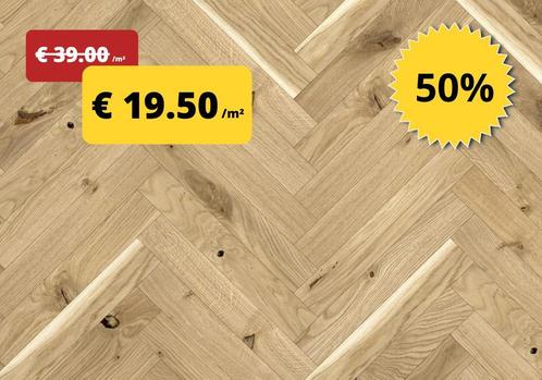 Visgraat parket massief vanaf €19.50 /m², Doe-het-zelf en Bouw, Vloerdelen en Plavuizen, Minder dan 50 cm, 10 m² of meer, Nieuw