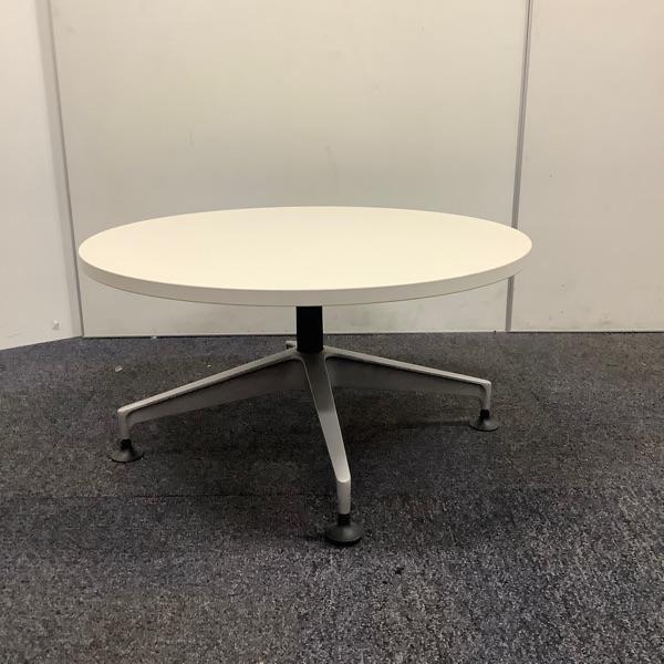 Herman Miller ronde design tafel, Ø 80 cm, wit blad - grijze, Huis en Inrichting, Tafels | Salontafels, Gebruikt