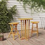vidaXL 3-delige Barset inklapbaar massief teakhout, Tuin en Terras, Verzenden, Nieuw