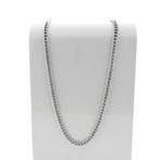 Zilveren gourmetschakel ketting | 95 cm, Handtassen en Accessoires, Ophalen of Verzenden, Gebruikt, Overige kleuren, Zilver