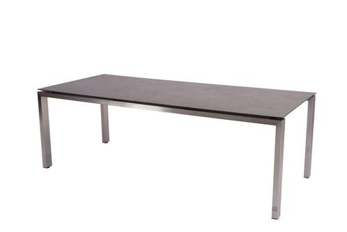 4 Seasons Outdoor Goa tafel RVS met HPL blad dark grey 220, Tuin en Terras, Tuinsets en Loungesets