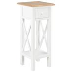 vidaXL Bijzettafel 27x27x65,5 cm hout wit, Huis en Inrichting, Verzenden, Nieuw