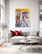 Aliaksandra Tsesarskaya - White horses in water, Antiquités & Art, Art | Peinture | Moderne