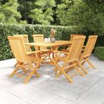 vidaXL Salon de jardin 7 pcs Bois de teck massif, Jardin & Terrasse, Verzenden, Neuf, Salons de jardin