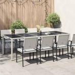 vidaXL Tuintafel 250x100x75 cm poly rattan en gehard glas, Jardin & Terrasse, Tables de jardin, Verzenden