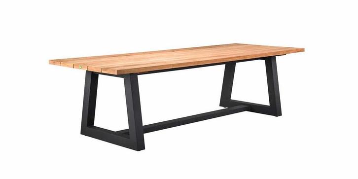 Suns Ovada tuintafel matt royal grey frame met teak blad 220, Tuin en Terras, Tuinsets en Loungesets