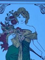 Mucha - Spiegel - Glas, Hout - Lente