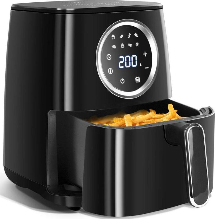 Airfryer - heteluchtfriteuse - 4.2L - 1400W - Zwart •, Elektronische apparatuur, Airfryers, Nieuw, Verzenden