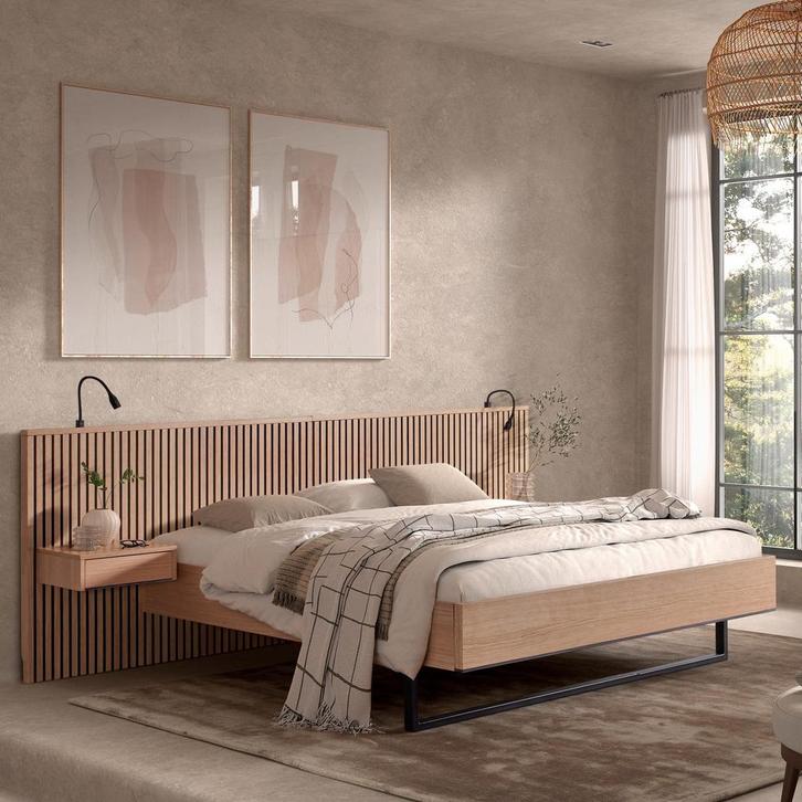 Ledikant Marriott Van Os 2-delig hoofdbord - 140 x 210, Huis en Inrichting, Slaapkamer | Bedden