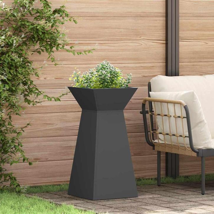 vidaXL Pilarenbak Zwart 35 x 35 x 73 cm, Jardin & Terrasse, Pots de fleurs, Envoi
