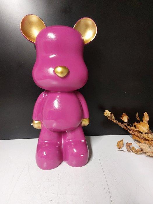Beeld, fuchsia teddy bear modern - 48 cm - polyresin, Antiek en Kunst, Curiosa en Brocante