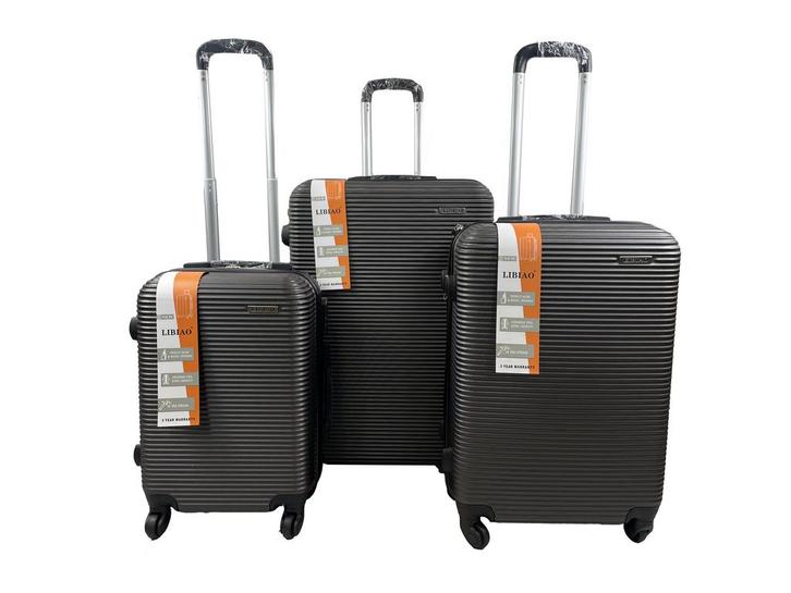 Libiao Kofferset 3 Delig - 85l &  50l & 30l -  Donker Grijs, Handtassen en Accessoires, Koffers, Ophalen of Verzenden