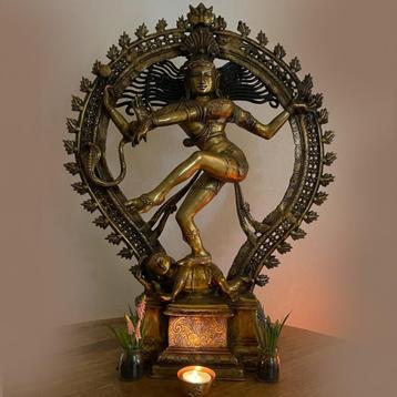 Beeld Dancing Shiva Nataraj XXL - Brons/Messing - 34 kg, Ophalen of Verzenden