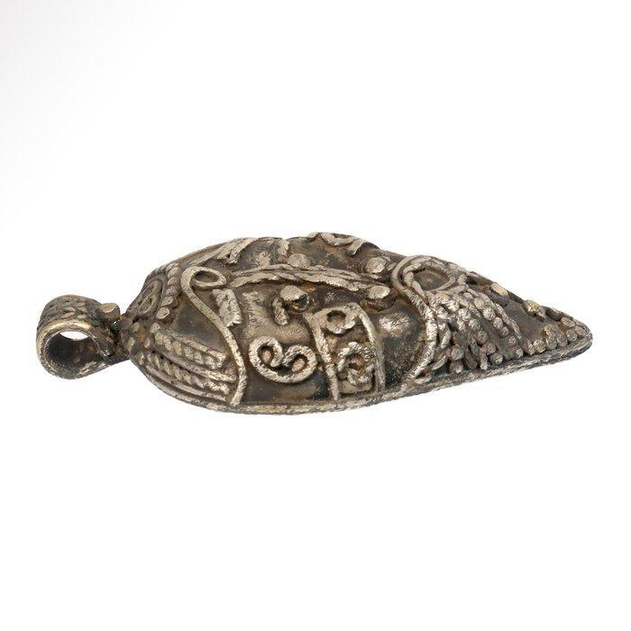 Viking periode Zilver Hanger met hoofd van de Noordgod Odin, Antiek en Kunst, Antiek | Overige Antiek