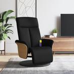 vidaXL Massagestoel verstelbaar met voetensteun stof zwart, Huis en Inrichting, Fauteuils, Verzenden, Nieuw