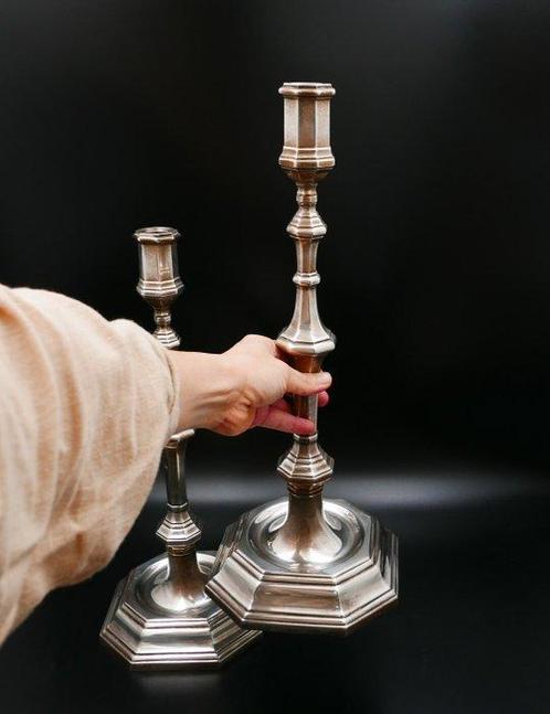 Kaarsenhouder (2) - .925 zilver - GROOTTE: h.42,5cm, Antiek en Kunst, Antiek | Zilver en Goud