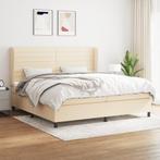 vidaXL Sommier à lattes de lit avec matelas Crème, Verzenden, Neuf