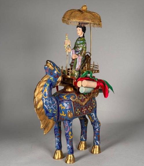 Figuur - Cloisonné figure - Brons - China, Antiek en Kunst, Antiek | Overige Antiek
