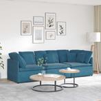 vidaXL Modulaire bank met kussens fluweel blauw, Huis en Inrichting, Zetels | Zetels, Verzenden, Nieuw