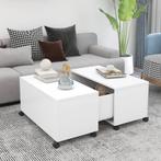vidaXL Salontafel 75x75x38 cm bewerkt hout wit, Verzenden, Nieuw