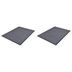 vidaXL Deurmatten 2 st 90x60 cm PVC grijs, Tuin en Terras, Verzenden, Nieuw