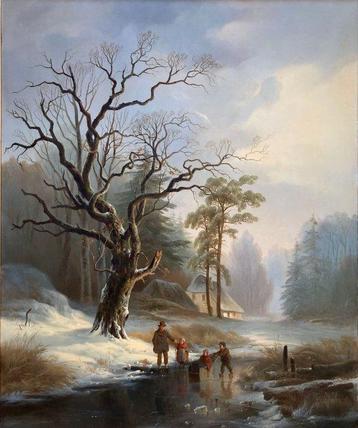 Cornelis Kimmel (1804-1877) - Dutch Winter Landscape with