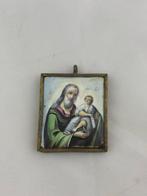 Icoon - Zeldzame Finift-icoon van Sint-Simeon - Emaille