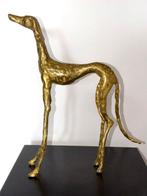 Abdoulaye Derme - sculptuur, Chien Lévrier élancé - 33 cm -