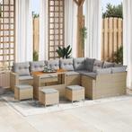 vidaXL Tuinbank Set 13 pcs Beige poly rattan, Tuin en Terras, Verzenden, Nieuw