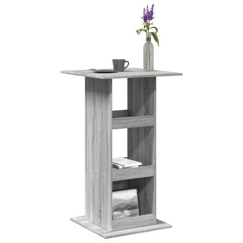 vidaXL Bartafel met opbergruimte 60x60x102 cm hout grijs, Huis en Inrichting, Tafels | Eettafels, Nieuw, Verzenden