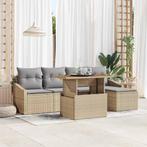 vidaXL Tuin Eettafel Set met kussen Beige, Grijs, Verzenden, Nieuw
