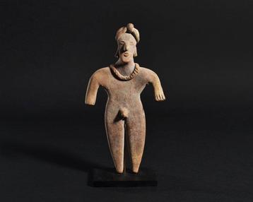 Colima Poterie figure masculine debout. licence