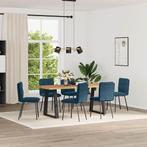 vidaXL Eetkamerstoelen 6 st fluweel blauw, Huis en Inrichting, Stoelen, Verzenden, Nieuw