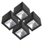 Buitenverlichting zonne-energie Set 4 stuks LED Solar Cube w, Verzenden, Nieuw