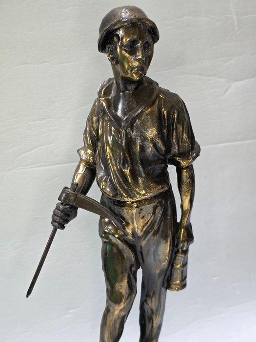 Statue, Mijnenwerkers - 5,9 kg - 34 cm - Zamak, Antiek en Kunst, Curiosa en Brocante